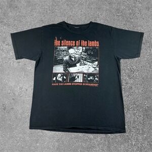 The Silence of the Lambs Hannibal Lecter Graphic Movie T-Shirt Black Mens Large